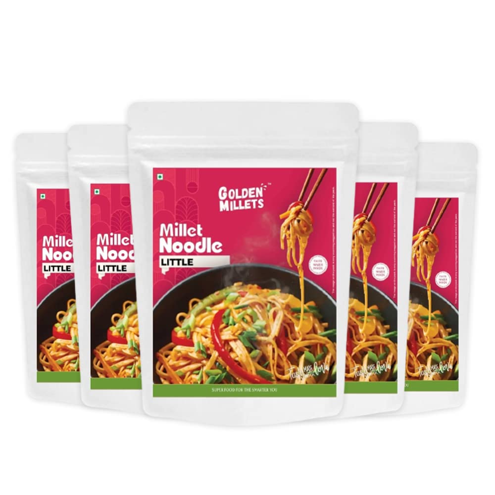 GOLDEN MILLETS Millet Noodles Combo | Little Millet Noodles | Millets Noodles For Kids | 0% Maida | No Preservative | Healthy Noodles Millets | Millets Noodles For Diet | ( 5x150g )