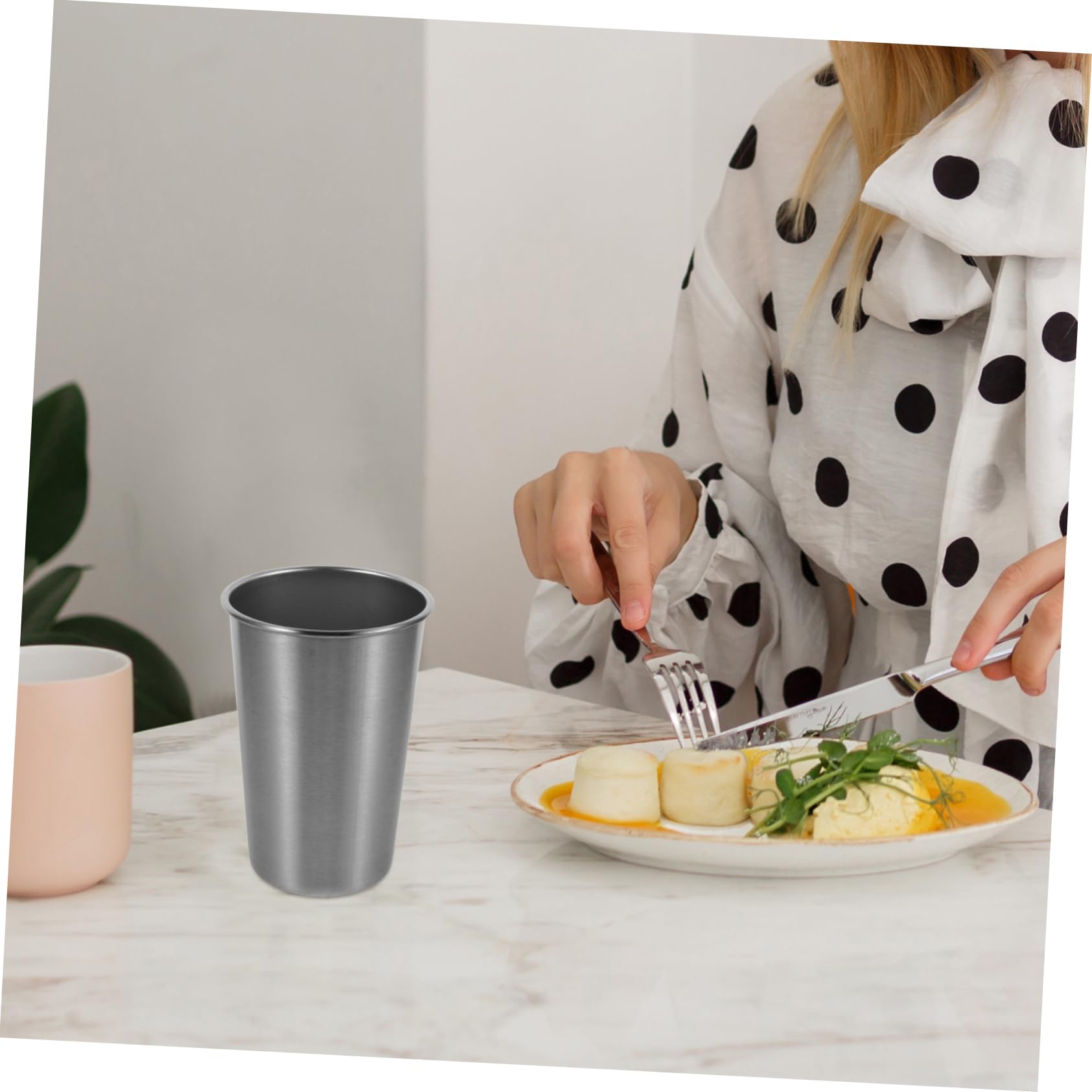 PRETYZOOM 2pcs Stainless Steel Drink Cup Camping Tumblers Picnic Cup Camping Accessory Water Mug Beer Mug Kitchen Supply Stainless Steel Silver re-usable