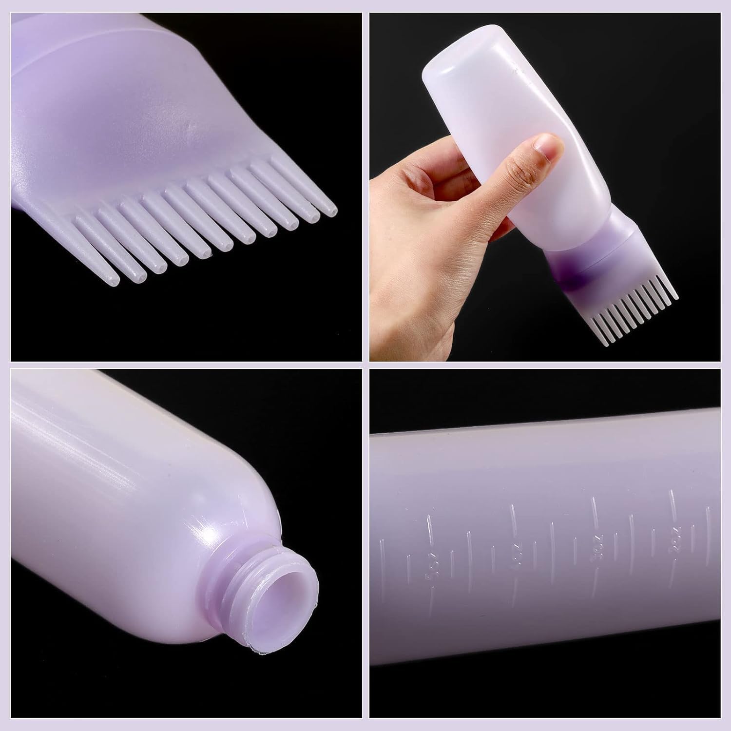 EKANTIK HAIR DYE APPLICATOR BOTTLE WITH BRUSH PLASTIC HAIR OIL AND HAIR COLORING TOOL FOR SALON AND HOME USE 3