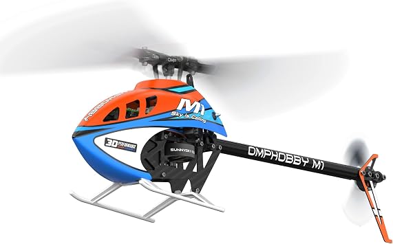 OMPHOBBY M1 V3 PRO RC Helicopter for Adults, 112g Ultra-Light 3D Collective Pitch Heli with OFS3+ Flight Controller, 2S 400mAh LiHV Battery, Integrated ELRS Receiver, APP ConfigurationBNF, Orange