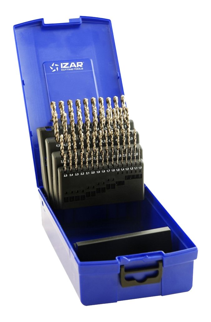 Izar 10788 Juego Brocas 1016, DIN 338N, 1-5.9 x 0.10 mm, HSSE 5% Co, 50 Piezas