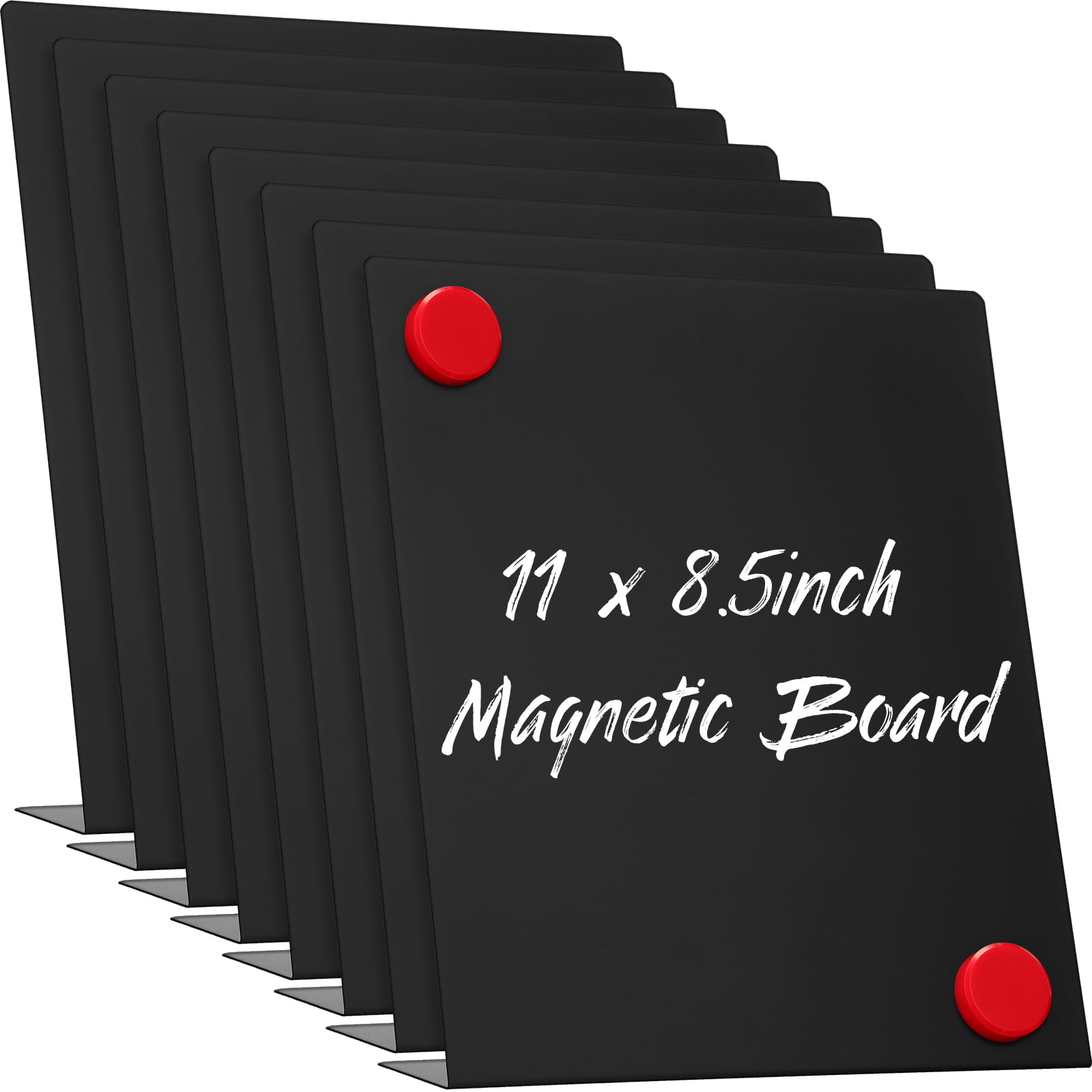 Fainne Magnetic Bulletin Board with Easel Stand Mini Black Magnet Metal Tabletop Memo Display Board for Back to School Menu Table Home Kitchen Office