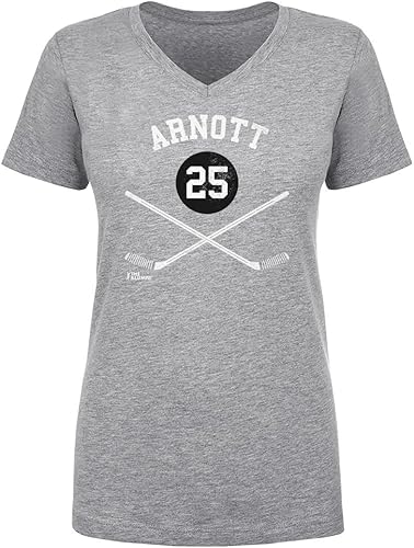 Jason Arnott Women's V-Neck T-Shirt - Jason Arnott New Jersey 25 Sticks