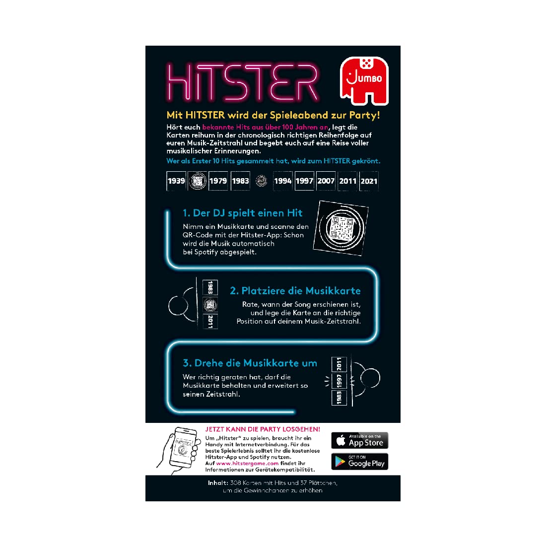 Hitster Original, EIN Party- und Kartenspiel für Erwachsene und Familien - 2 bis 10 Spieler ab 16 Jahren, Deutsch (DE) - 4