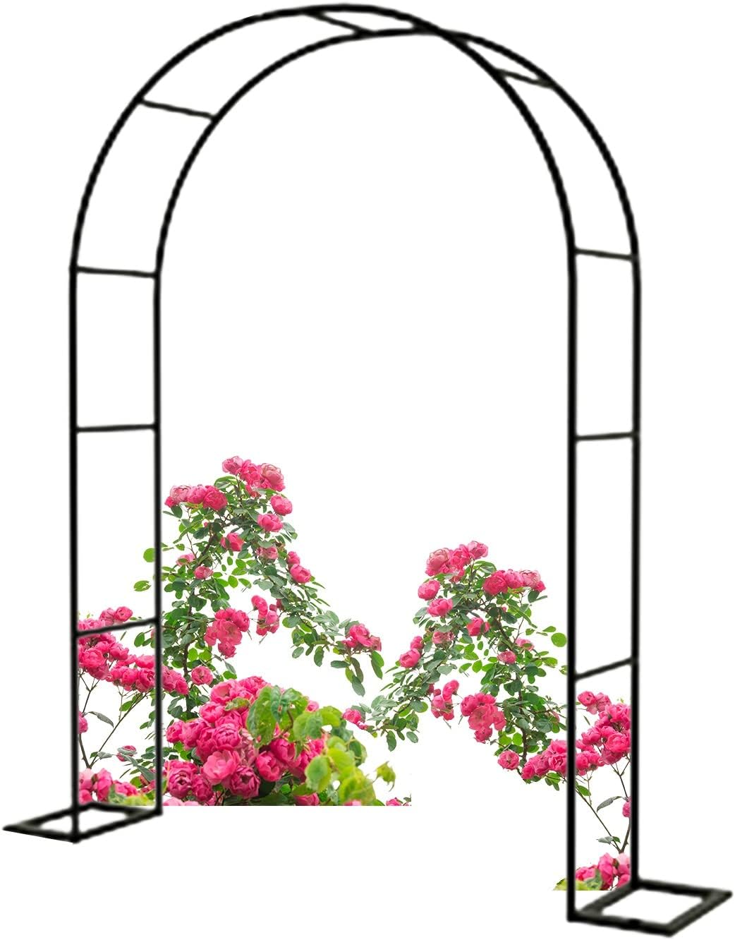 Garden Arch Trellis, Rose, Clematis Vines Climbing Support, Plants Stand Rack with Weatherproof Base, Black/White/Dark Green (Color : Black, Size : 120x220x25CM)