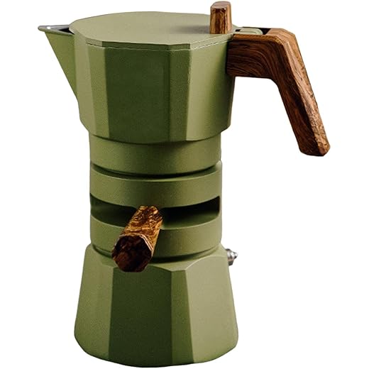 Enakshi (LABEL) Creations Stovetop Coffee Maker Aluminum Latte Maker For Office Camping Green|Home & Garden|Kitchen Dining & Bar|Small Kitchen Appliances|Coffee & Tea Makers|Percolators & Moka Pots