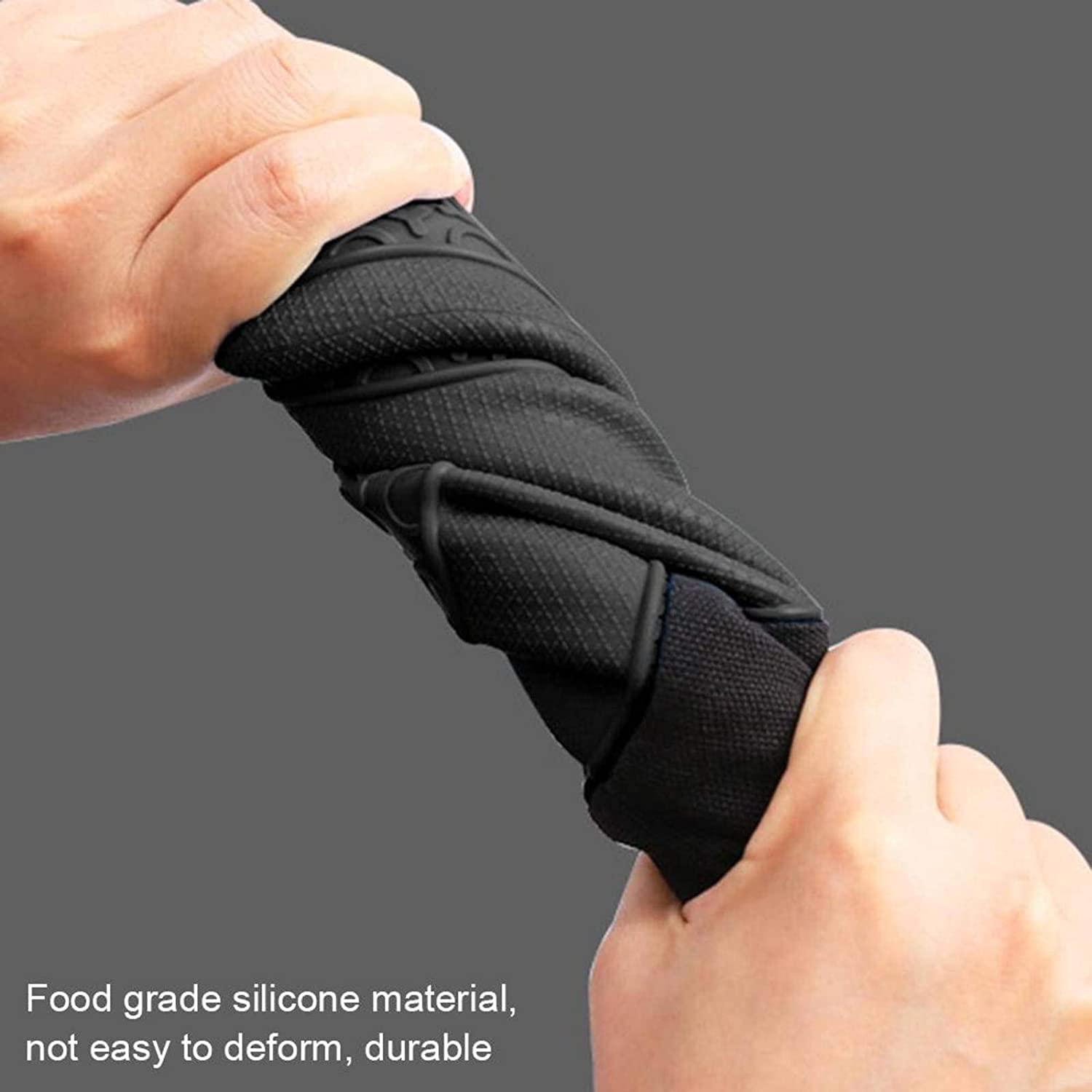 Manoplas Horno, Mits de horno Guantes sin deslizamiento silicona Impermeable Resistente al calor cocina algodón largo Barbacoa for la barbacoa for hornear a parrilla Cocinar Barbacoa(2PcsBlack)