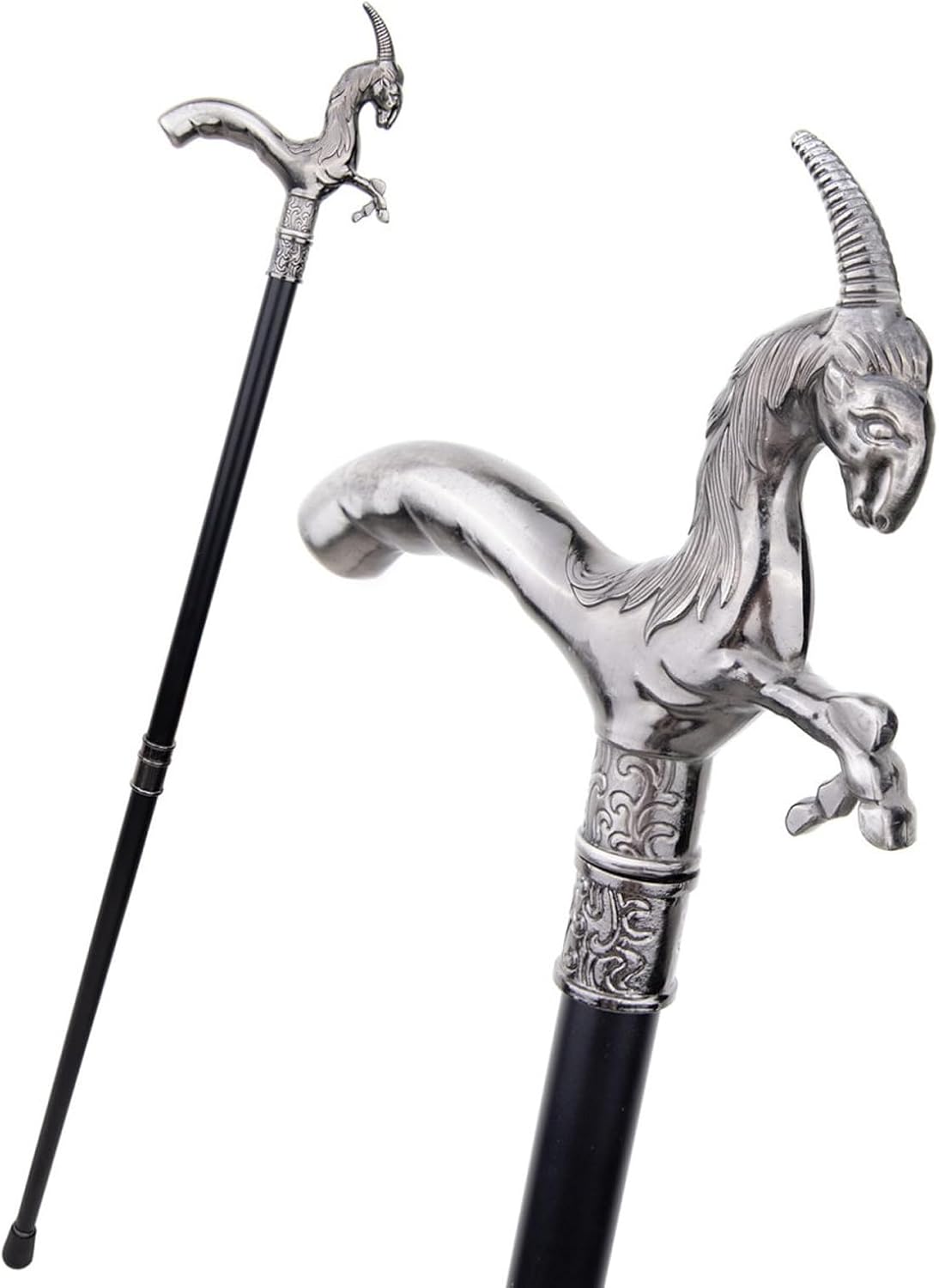 36" Unicorn Walking Cane, Ornate Unicorn Head Stick Removable Anti Slip, for Cosplay Collection Decor