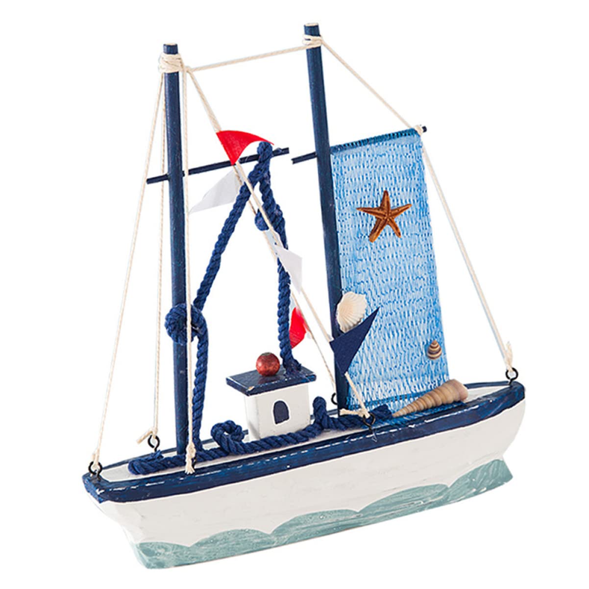 Alipis Wooden Sailboat Model Craft Mediterranean Style Nautical Ornament for Tabletop Decoration Unique Wooden Sailboat Decor for Home Office Car and Bedroom