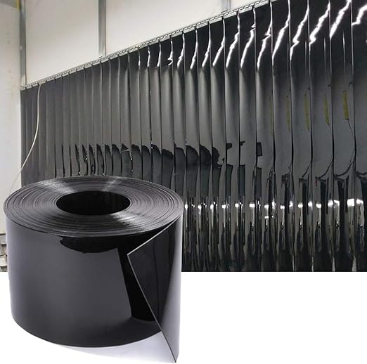 Plastic Strip Door Curtain Black – 148 Feet Scratch Guard PVC Curtain Vinyl Roll, Commercial Industrial Door for Workshop, Pet Home, Warehouse