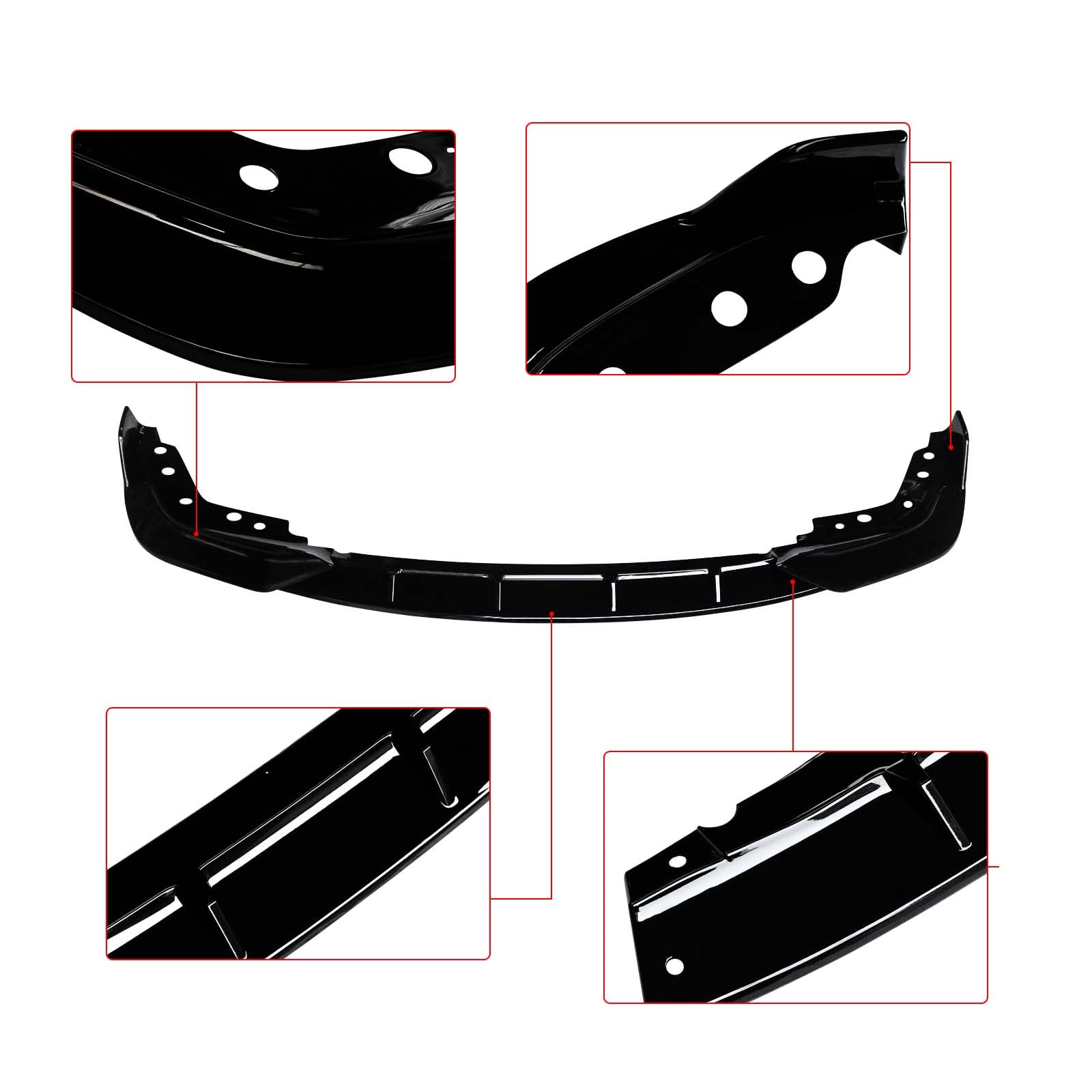 CHIESMA Für G20 Frontlippe für 2019-2023 BMW 3er G20 G28 M-Sport Frontsplitter Stoßstange Lippe Spoiler ABS lackiert glänzend schwarz Kinn G20 Verlängerung Zubehör 3 Stück
