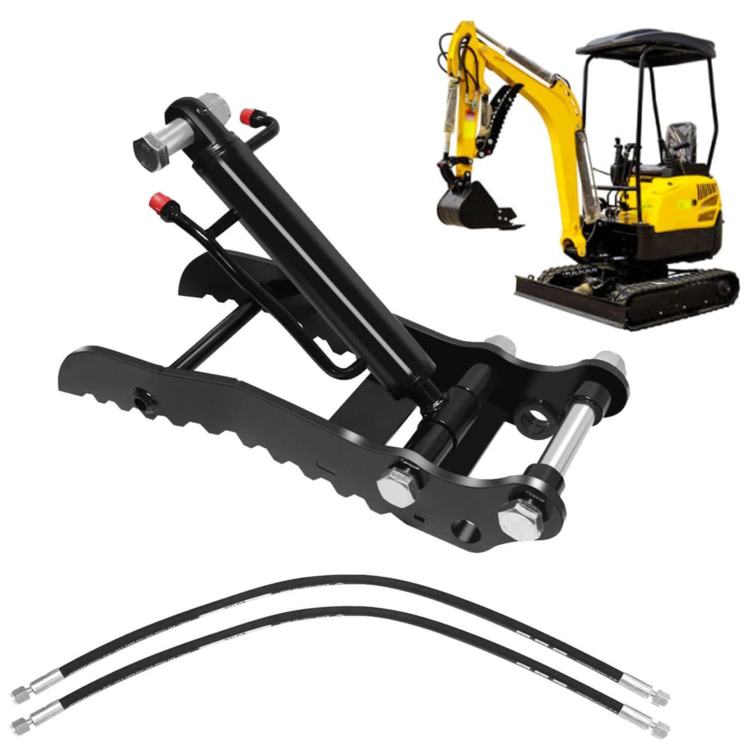 ByBoDi Hydraulic Thumb Clip,Mini Excavators Hydraulic Thumb Clip, for 0.8-2Ton Small Digger, with 2*M14 Hoses and Screws, Mini Excavators Hydraulic Thumb Clip Singleholethumbclip