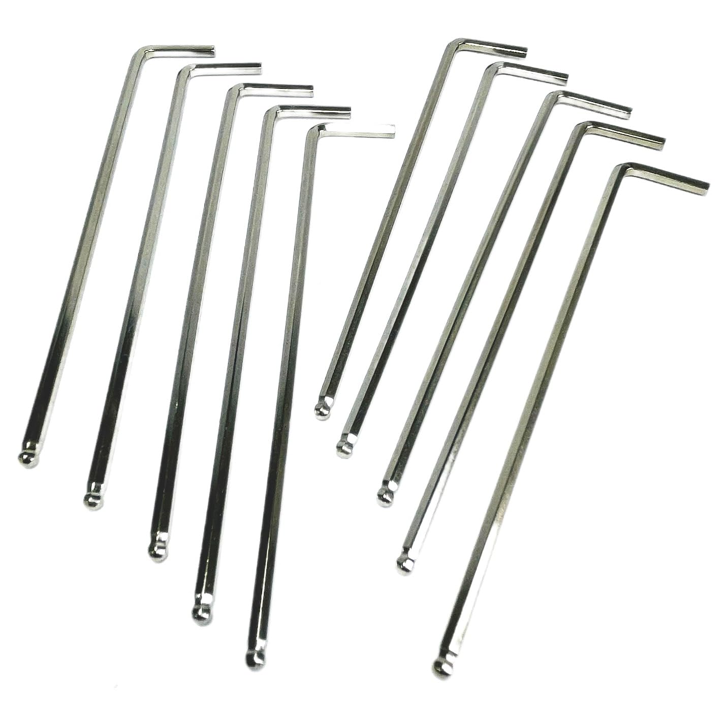ZQToday 10pcs 1.5mm Ball End Allen Wrench sets,1.5mm Hex Key Wrench set,1.5mm ball end Hex Driver allen key Door Key L Shaped hex wrench set with Long