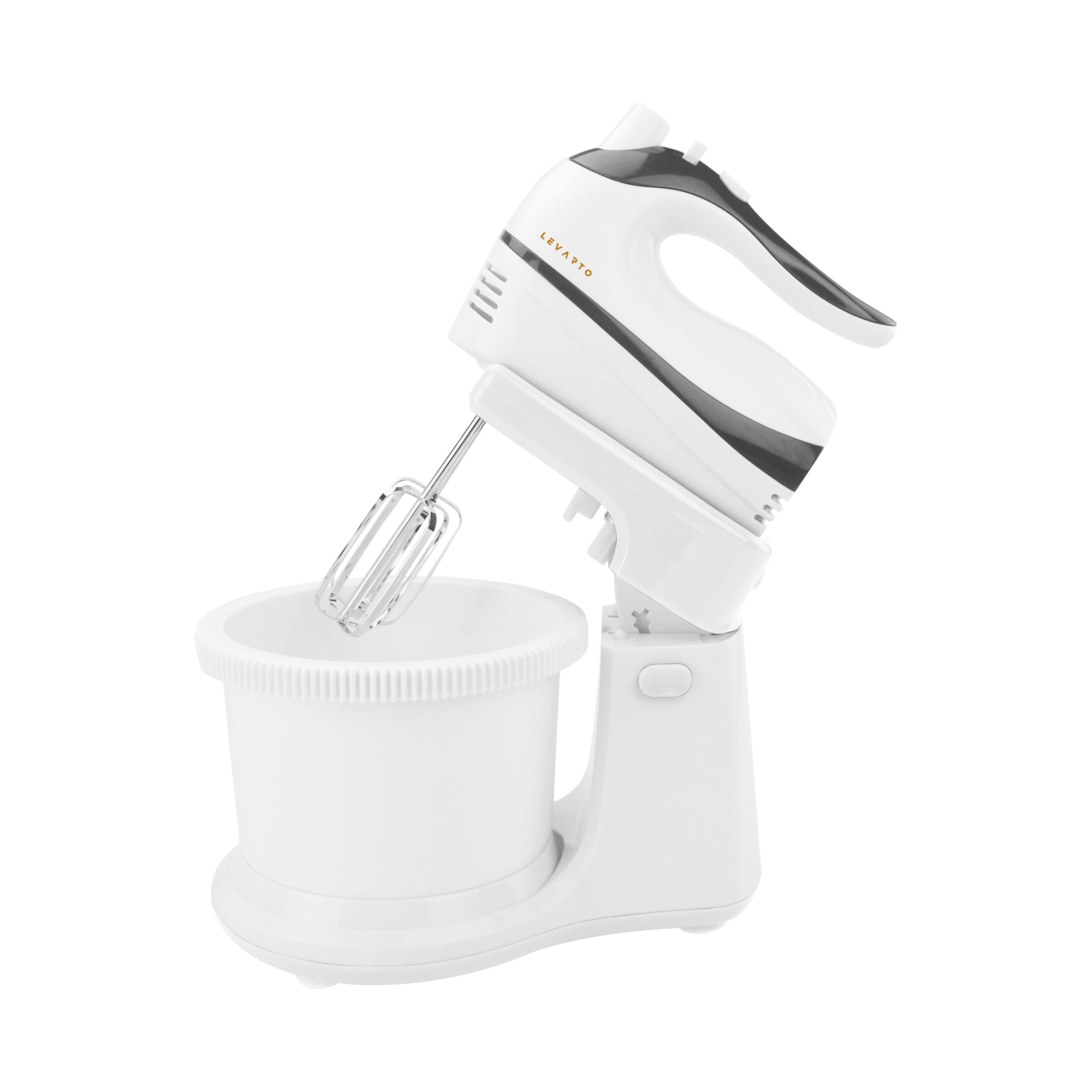 LEVARTO Mixer with 3L Rotating Bowl LV-FP4032 | 5 Speed Hand Mixer