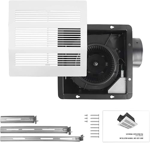 Miniatura 10 de BV Ventilador de baño ultra silencioso para ventilación y escape de baño, ventilador de techo de baño, remodelación residencial, ventilador de