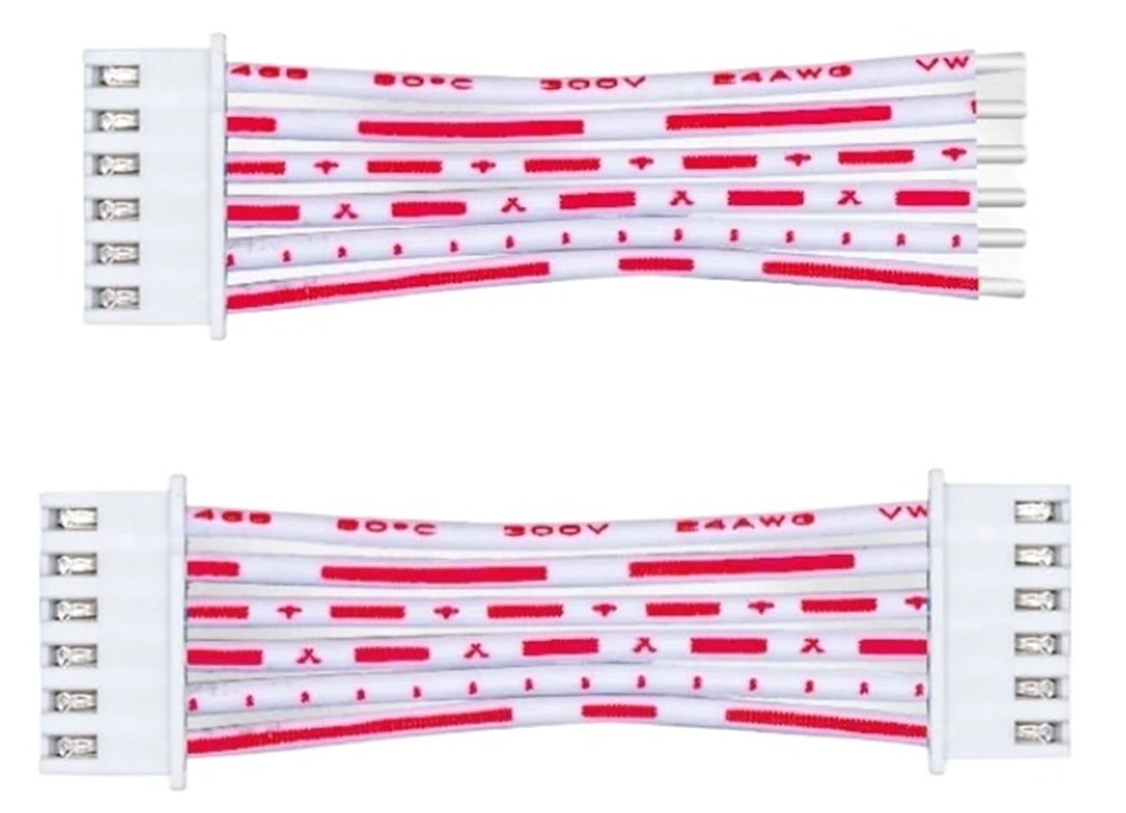 Câble Terminal de prise femelle XH2.54 2.54mm, connecteur fil JST 2/3/4/5/6/7/8/9/10P/12 broches simple/Double tête, ligne rouge et blanche, 5 pièces