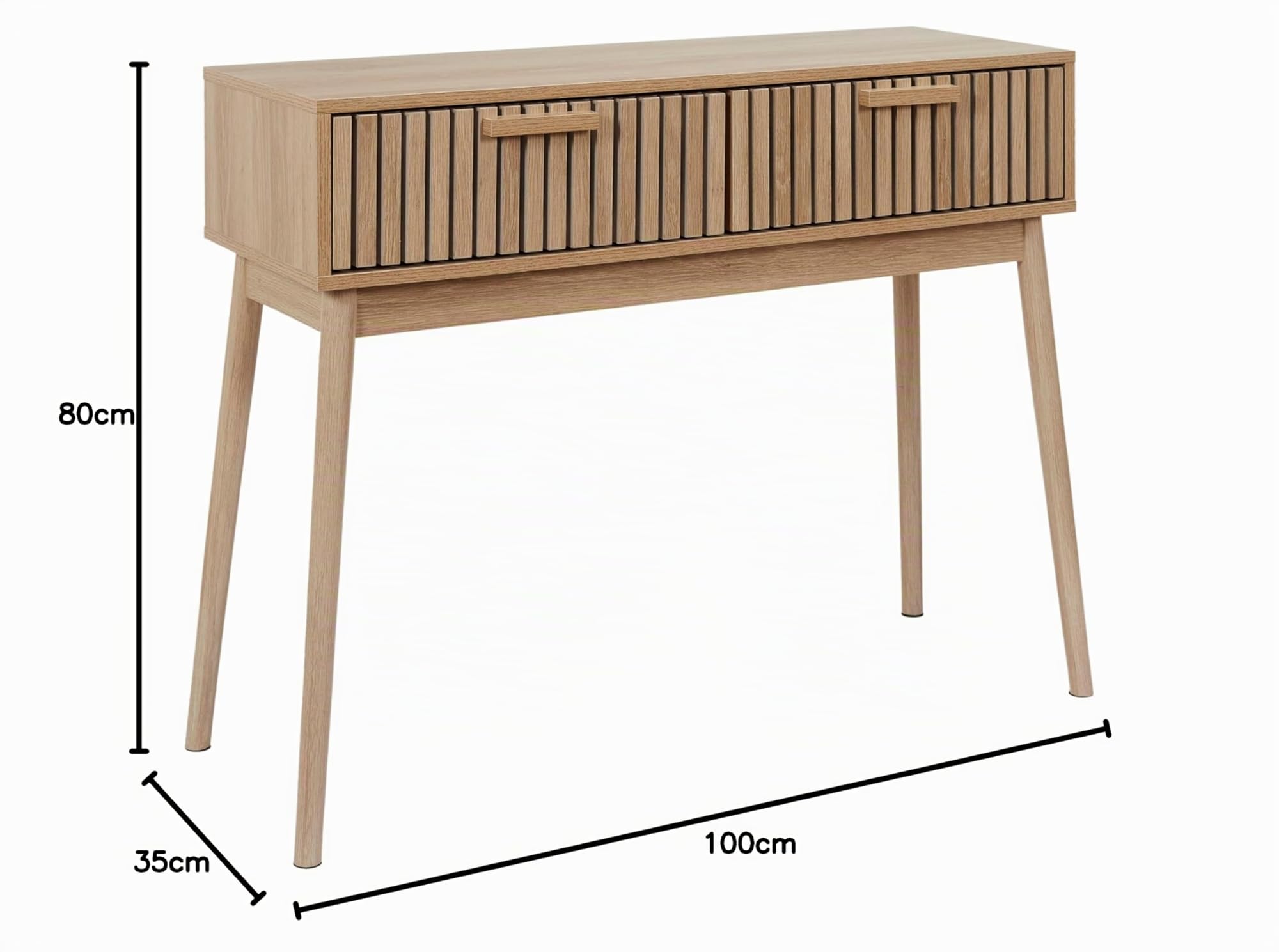 HOME DECO FACTORY - HD0090 - Consola de Madera con 2 Cajones para Salón o Entrada - Diseño Elegante y Práctico - Dimensiones 100x80x35 cm - Color Marrón - Idea de Regalo