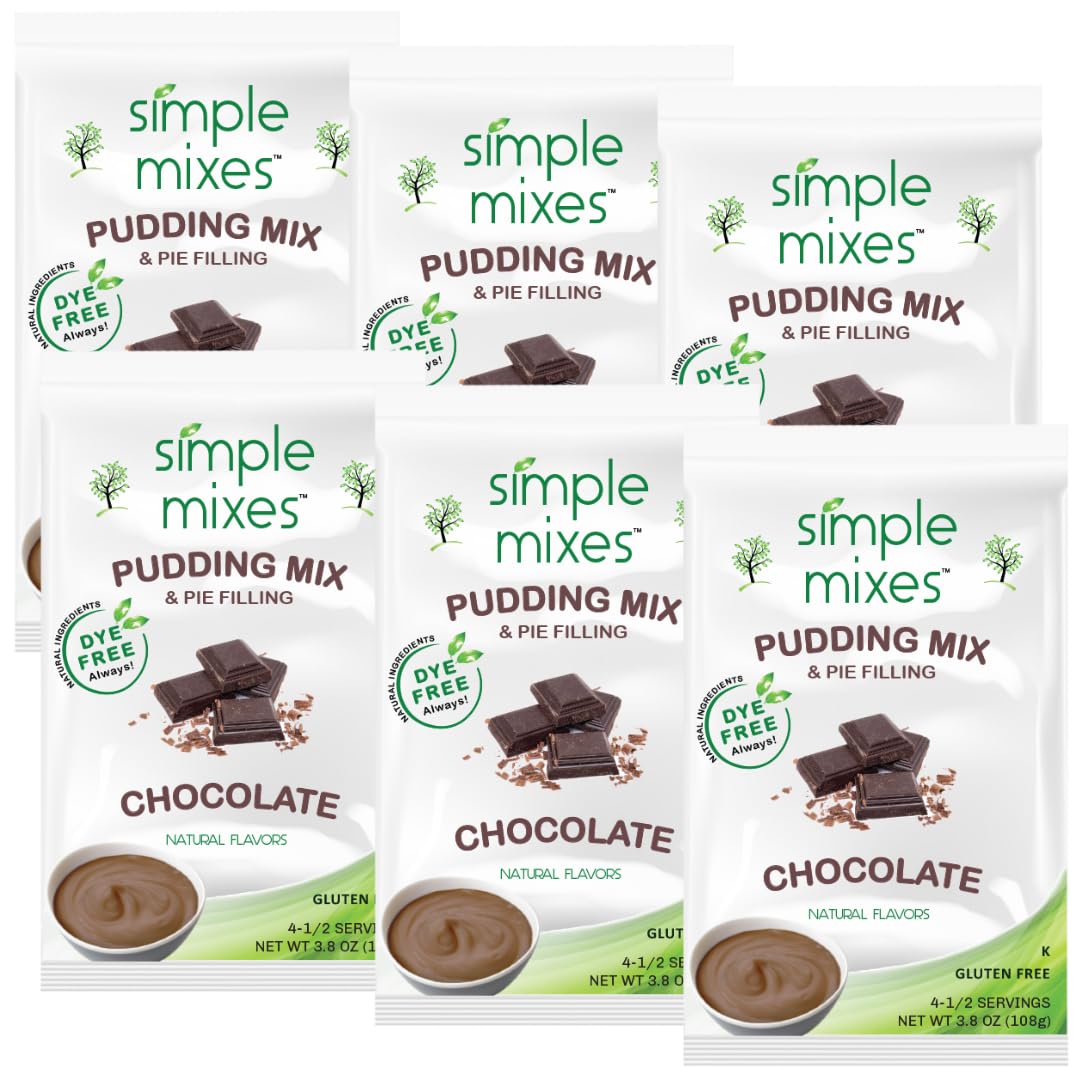 Natural Instant Pudding Mix, Chocolate, 3.4 Ounce, Pack of 6