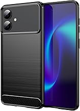 TPU Cover for Samsung Galaxy S26 Edge, Flexible Carbon Fiber Slim fit Soft Shell Cute Back Case Bumper Rubber Protective Case (6,7") - Black