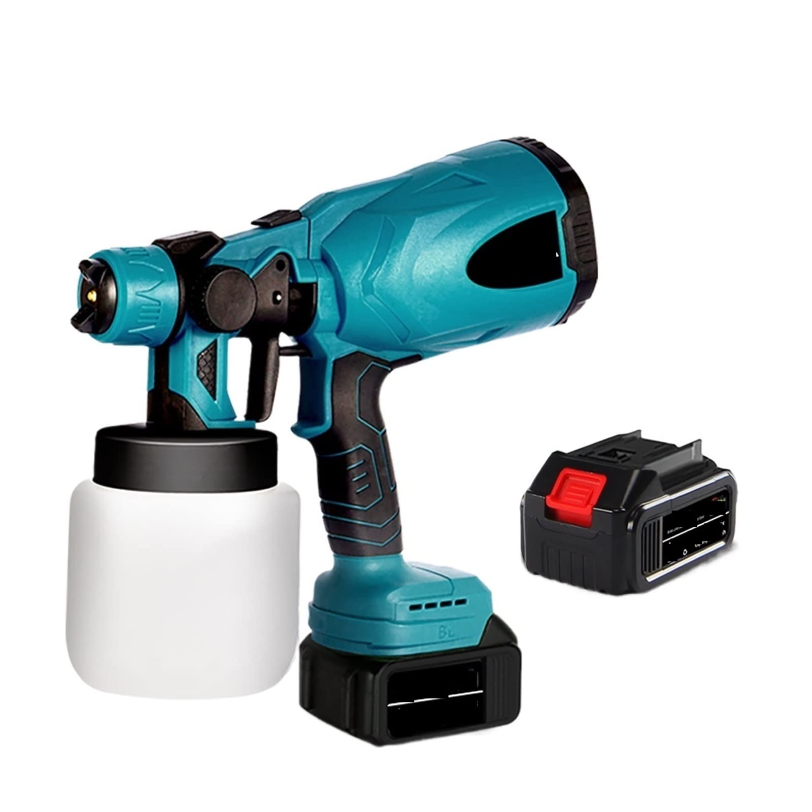 800ML Elektryczny Pistolet Natryskowy Ręczny Akumulatorowy Opryskiwacz Dużej Mocy Do Akumulatora 18V,Odporny na korozję(Two small battery)