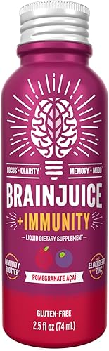 Miniatura 7 de BrainJuice Inyección de apoyo para el cerebro y el sistema inmunológico, suplementos sin gluten para energía, concentración, inmunidad con vitamina