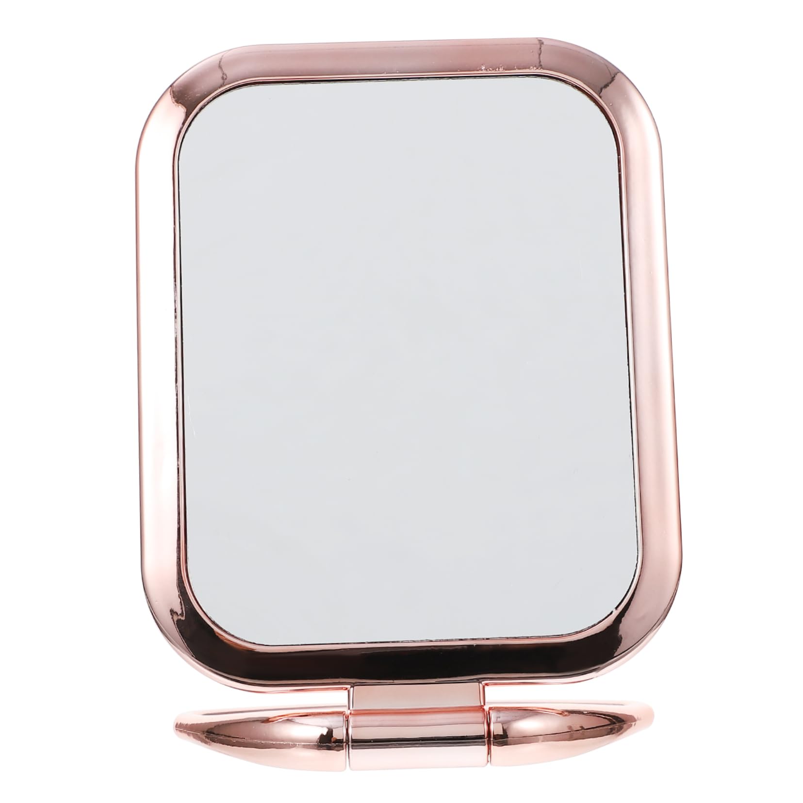 WOONEKYDouble Sided Makeup Mirror Folding Cosmetic Mirror Fold down Desk Mini Vanity Mirror Desk Makeup Mirror Gold Mirror Standing Retro Dresser Handheld Plastic Stand up Make up Travel