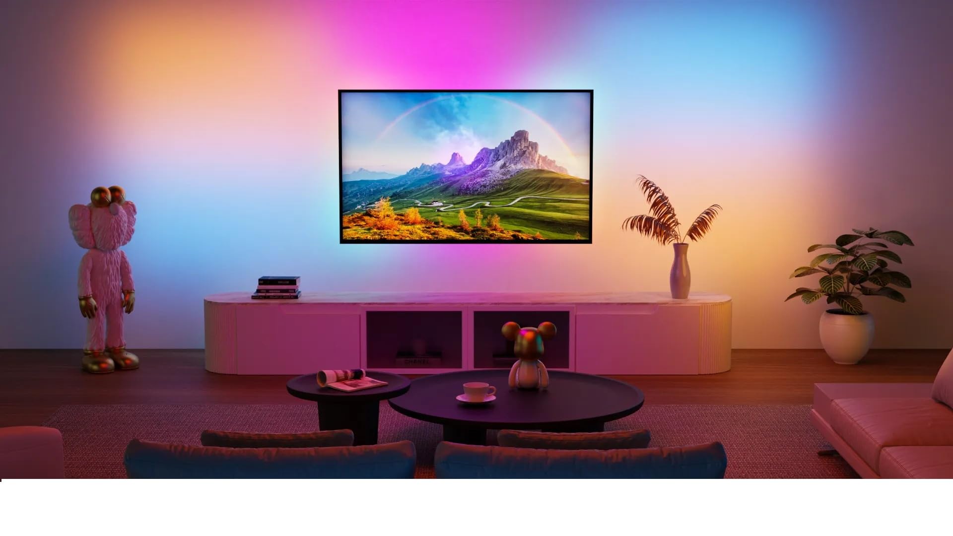 COB - Kit de tira de luz LED inteligente RGB Bluetooth, aplicación y control de voz, sincronización de música, 576 LED/M, USB DC5V, 16.4 pies para armario, TV, dormitorio, decoración de fiesta.