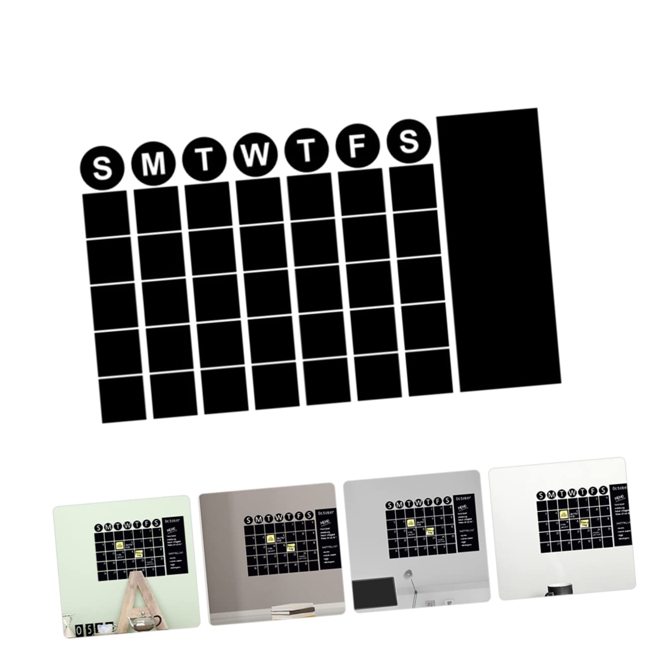 KALLORY 1Sheet Self Adhesive Chalkboard Wall Sticker for Home Office and Classroom Removable Decorative Wall Decal for Planning and Organizing Multipurpose Board with Smooth Writing