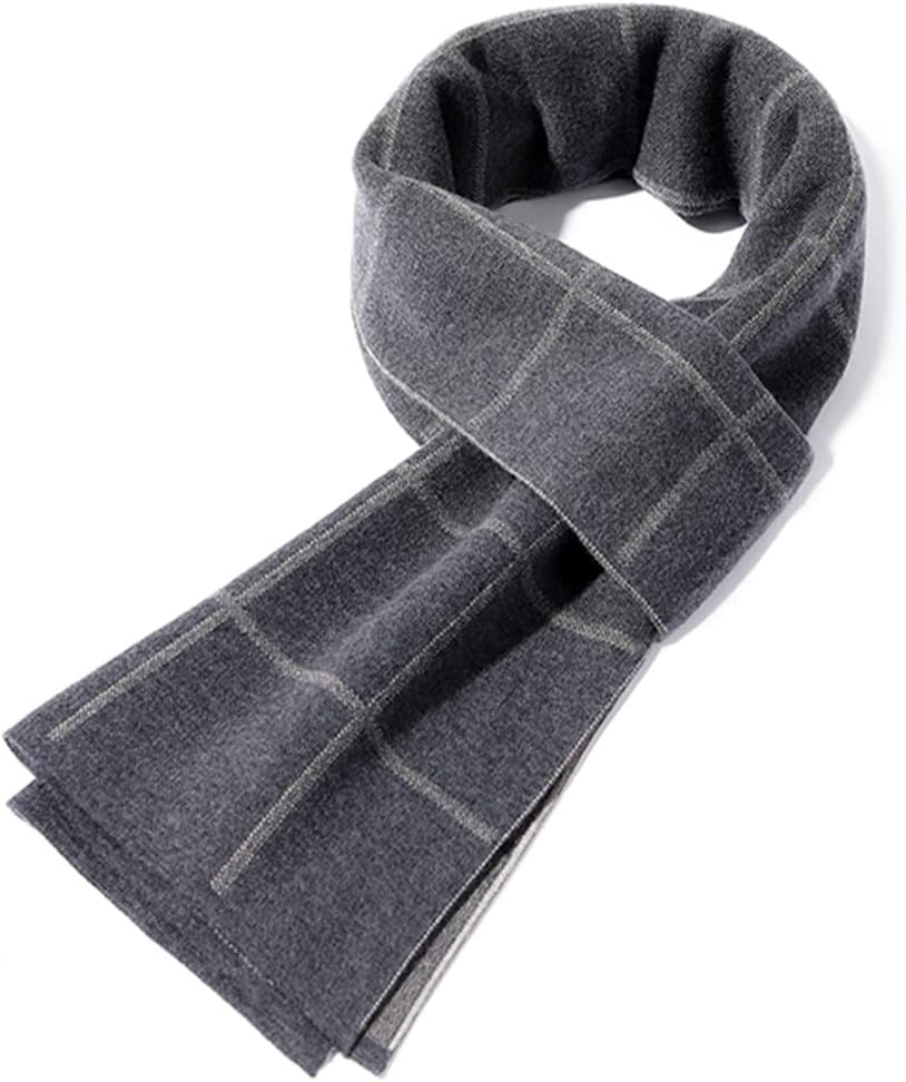 HBJWOV Scarf Men's Plaid Autumn and Winter Models Casual Thickening Warm Scarf Boys' Day Gift