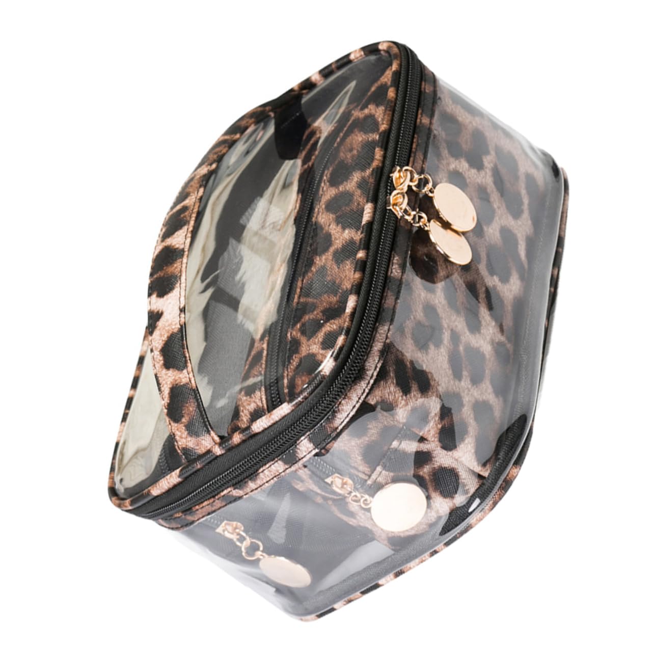 Beaupretty 6piezas Bolsa De Maquillaje Diseño De Leopardo Oscuro PVC Transparente Multiusos y Gran Capacidad para Cosméticos y Accesorios De Viaje