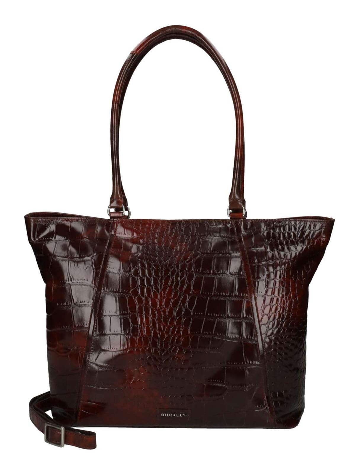 Burkely Cuero bolso de hombro bolso bandolera Cool Colbie Wide Tote 15,6" Burgundy rojo oscuro