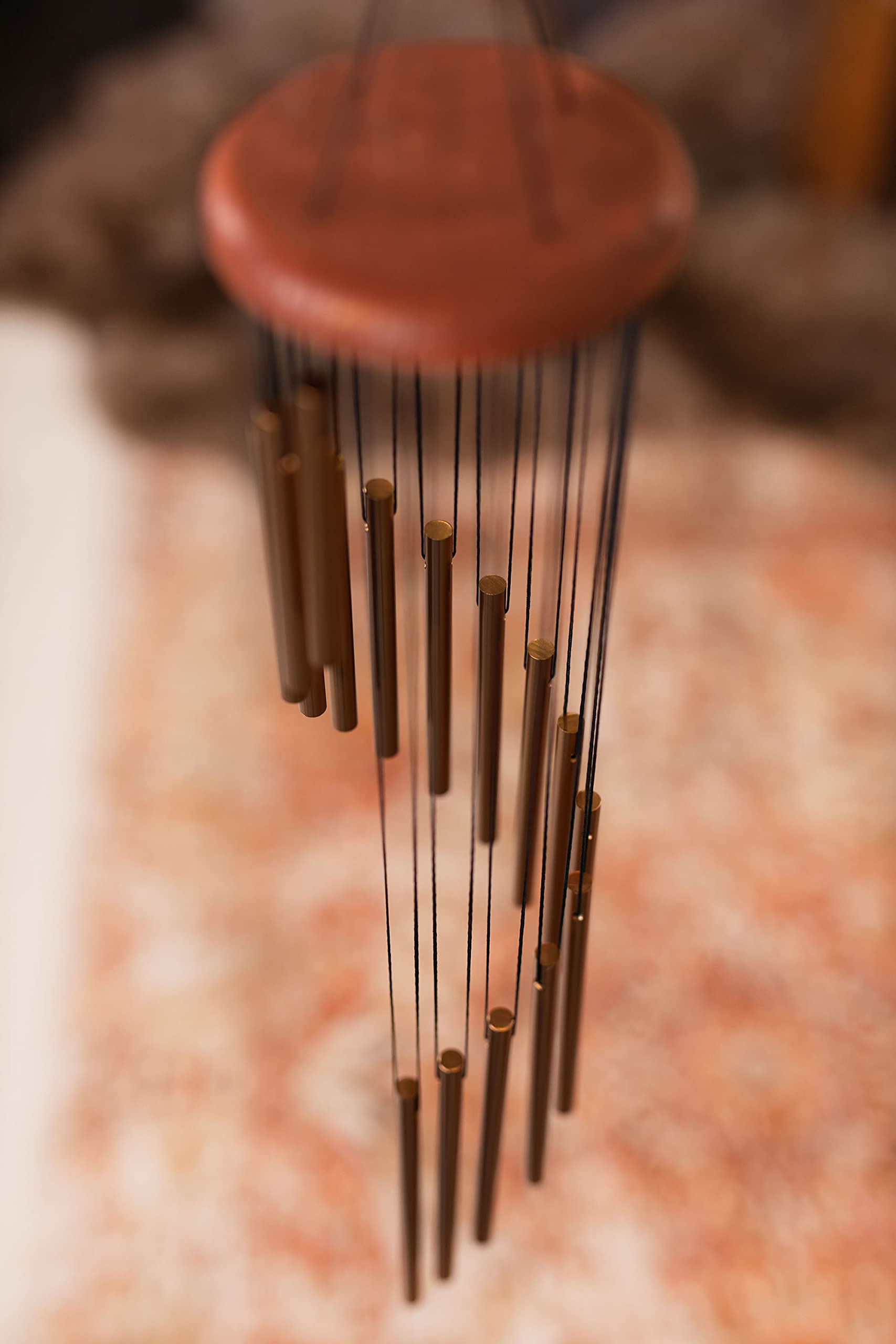 Sonic Energy Spiral Chime – 73 cm, Bronze – Metallisches Windspiel mit 16 Klangstäben – Dekoration für Innen- und Außenbereich (SC29B)