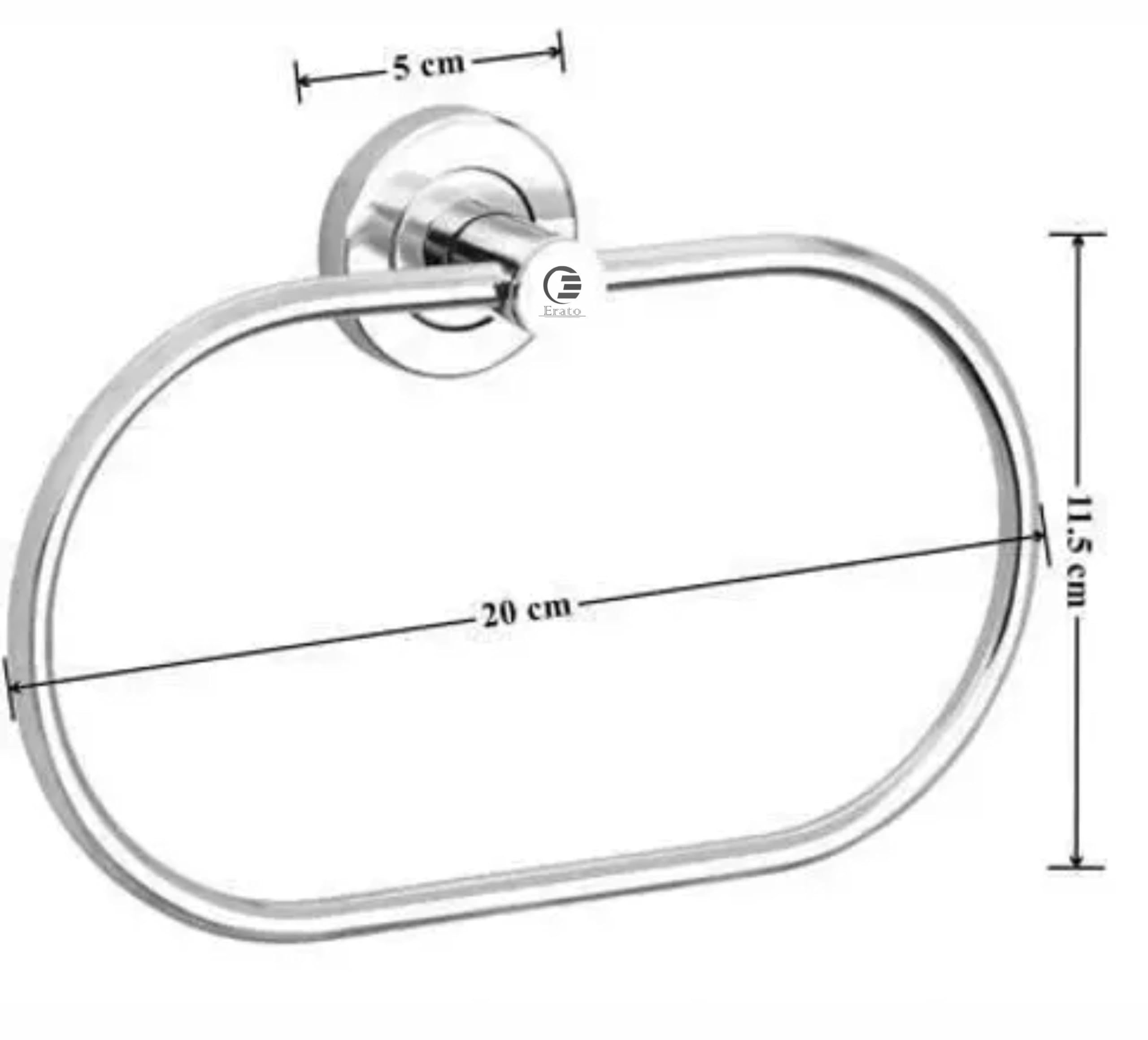ERATO™ Premium Steel Stainless 304 Towel Holder Ring for Bathroom Home Kitchen Napkin Holder (Oval Shape, 4) 1