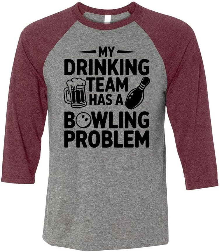 Funny Bowling Team Three-Quarter Raglan Sleeve Baseball Shirt Unisex