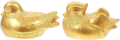 Miniatura 1 de 1 par de estatua de mandarín Feng Shui chino Yuan Yang Love Birds esculturas de pájaros de latón para decoración de mesa del hogar, boda