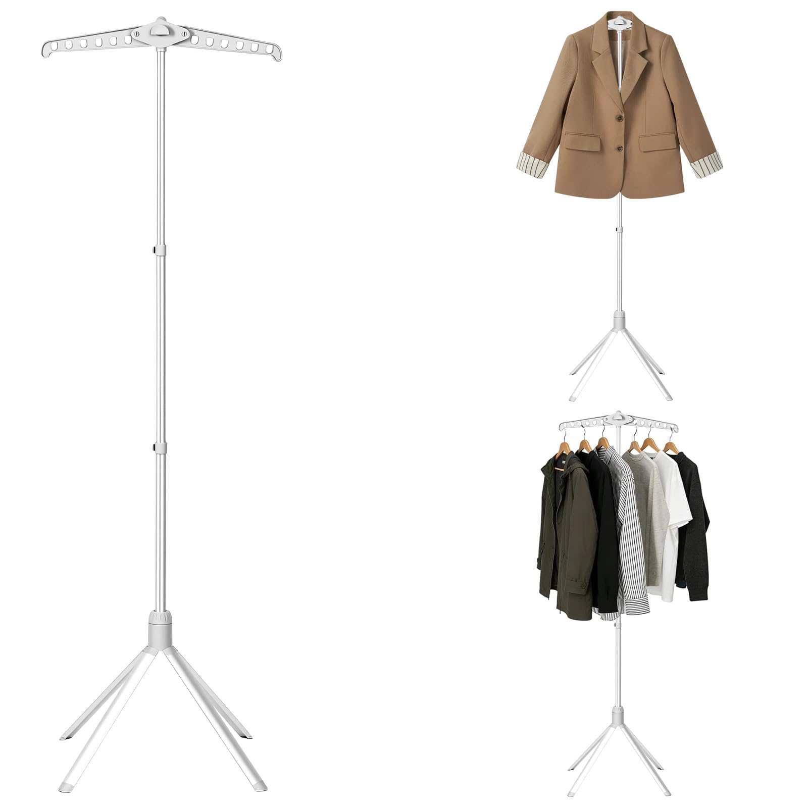 Anihet Adjustable T Shirt Display Stand, 29-57 Inch Fodable Clothing Display Metal Hanging Clothes Rack, Multiuse Clothing Mannequin for Vendors, Booth, Retail, Stores, Trade, Events(Grey)
