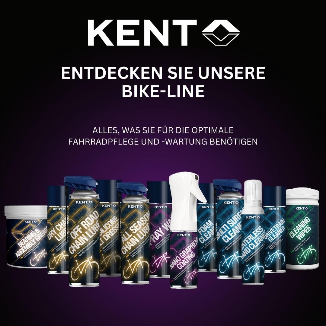 KENT BIKE Nano Graphene Coating –- Oberflächenbeschichtung für Fahrräder & E-Bikes – Pflege & Schutz bis zu 365 Tage – Versiegelung & Schmutzabweisung – Hochglanz-Finish mit Tiefeneffekt