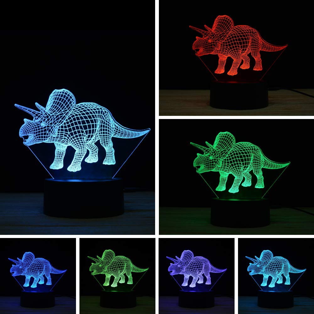 TITISKIN 3D Illusion LED Night Light 7 Colors Gradual Changing Touch Switch USB Table Lamp for Holiday Gifts