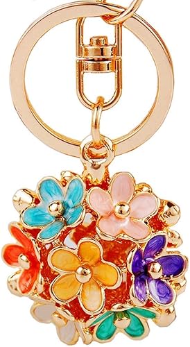 Miniatura 2 de Axmerdal - Llavero creativo con diseño de flores, llavero de coche, colgante para colgar en el bolso, bolso colgante para niña, mujer y mujer, Multi