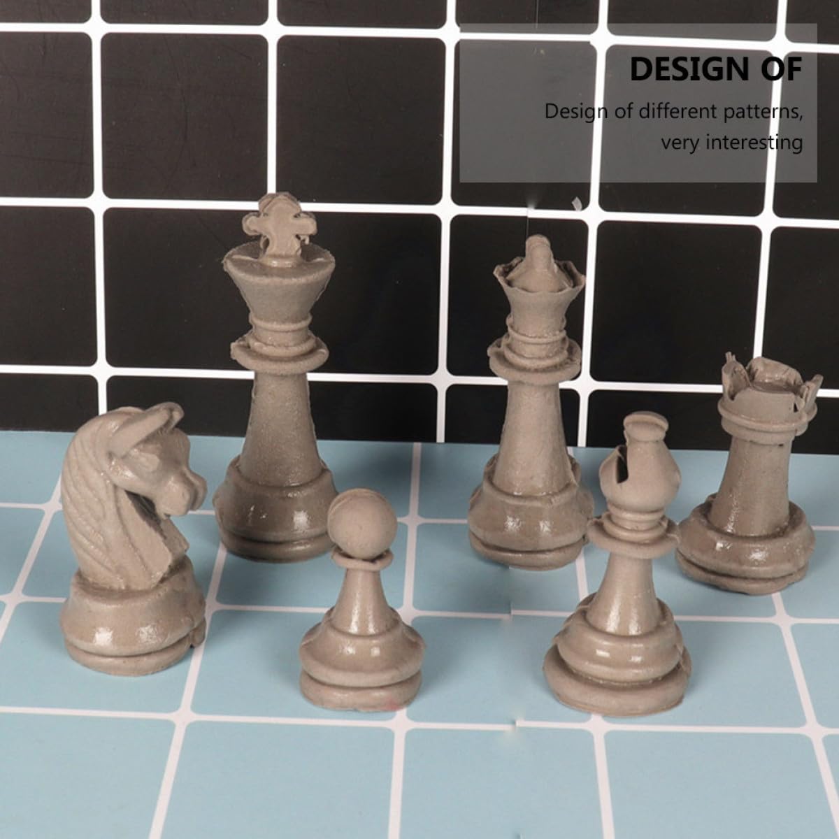 Veemoon Molde de Silicona Seguro y Ecológico para Pastel Diseño de Ajedrez 3d 12 Piezas Adecuado para Fondant y Chocolate en Repostería Creativa
