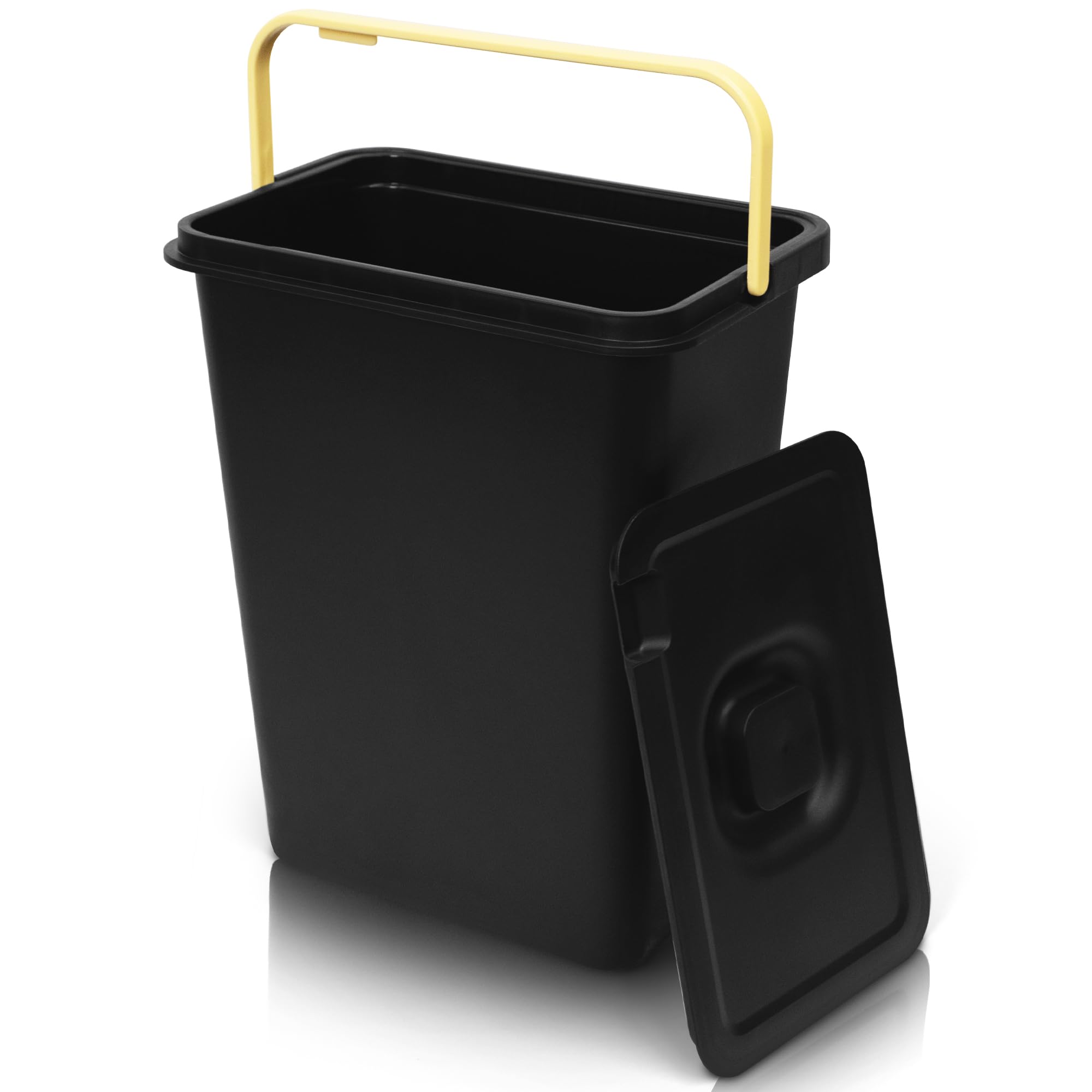 YourCasa® Cubo de basura con 4 compartimentos [40 L] en diseño exclusivo sistema de separación de basura, cubo de basura para cocina con 4 cubos extraíbles de 10 l (gris claro, 40 litros)