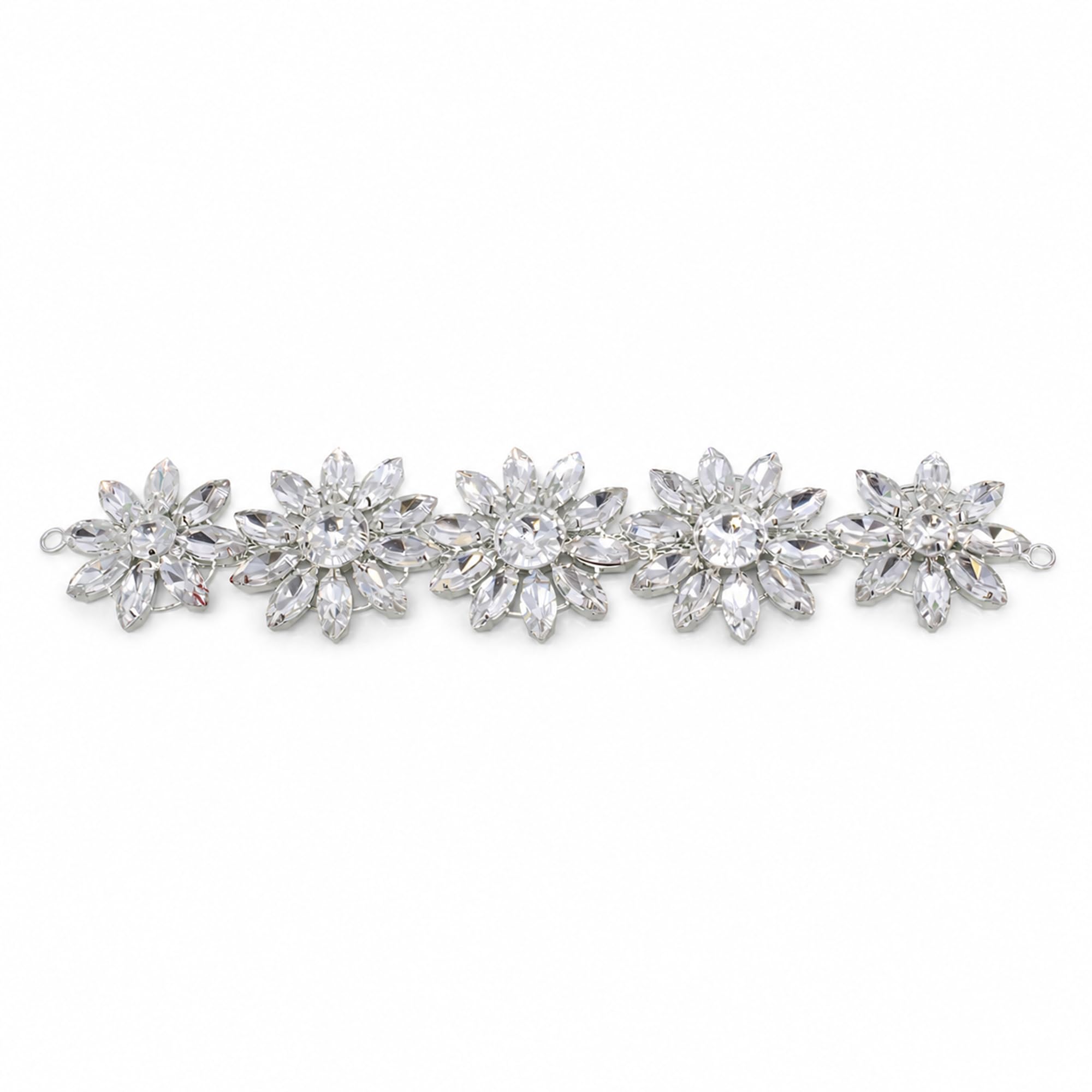Trimming Shop Diamante Rhinestone Crystal Sew-On Motif Patch 190 x 45mm