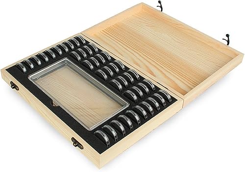 Miniatura 7 de 0.709-1.181 in - Soporte de madera para monedas de 0.709-1.181 in, caja de almacenamiento de monedas, caja de almacenamiento de monedas, caja de