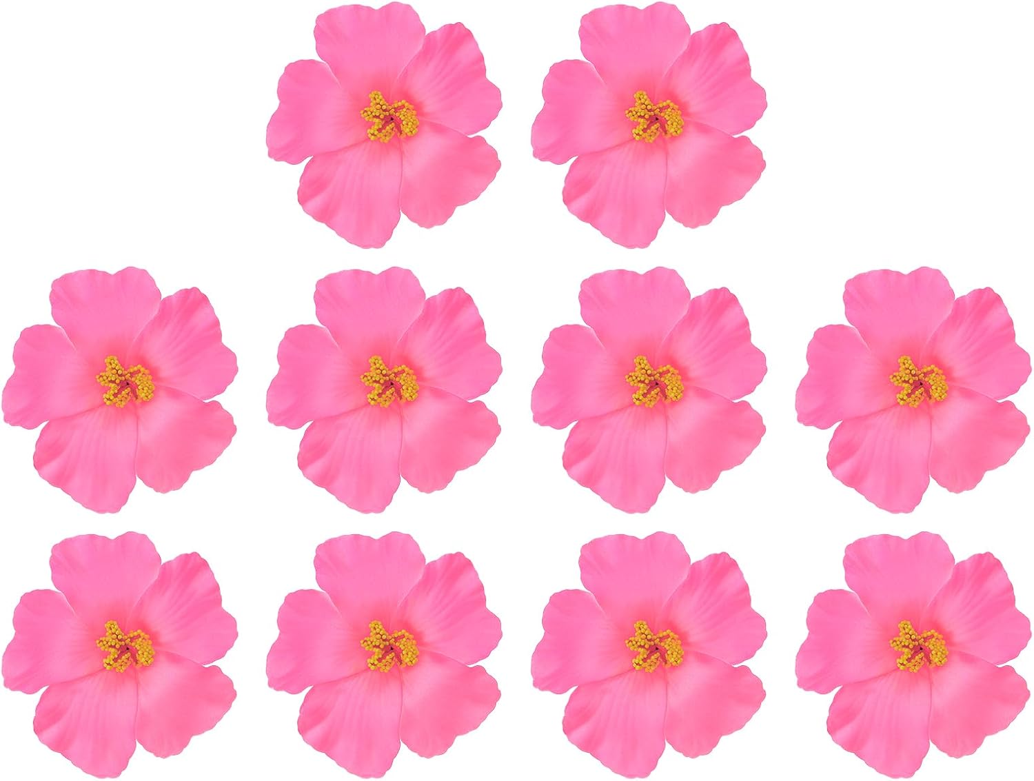 PATIKIL Hawaiian Hibiscus Flowers, 10 Pack Artificial Flowers Hair Clip DIY Foam Hibiscus Flower for Tabletop Decoration Party Favors Supplies, Blue