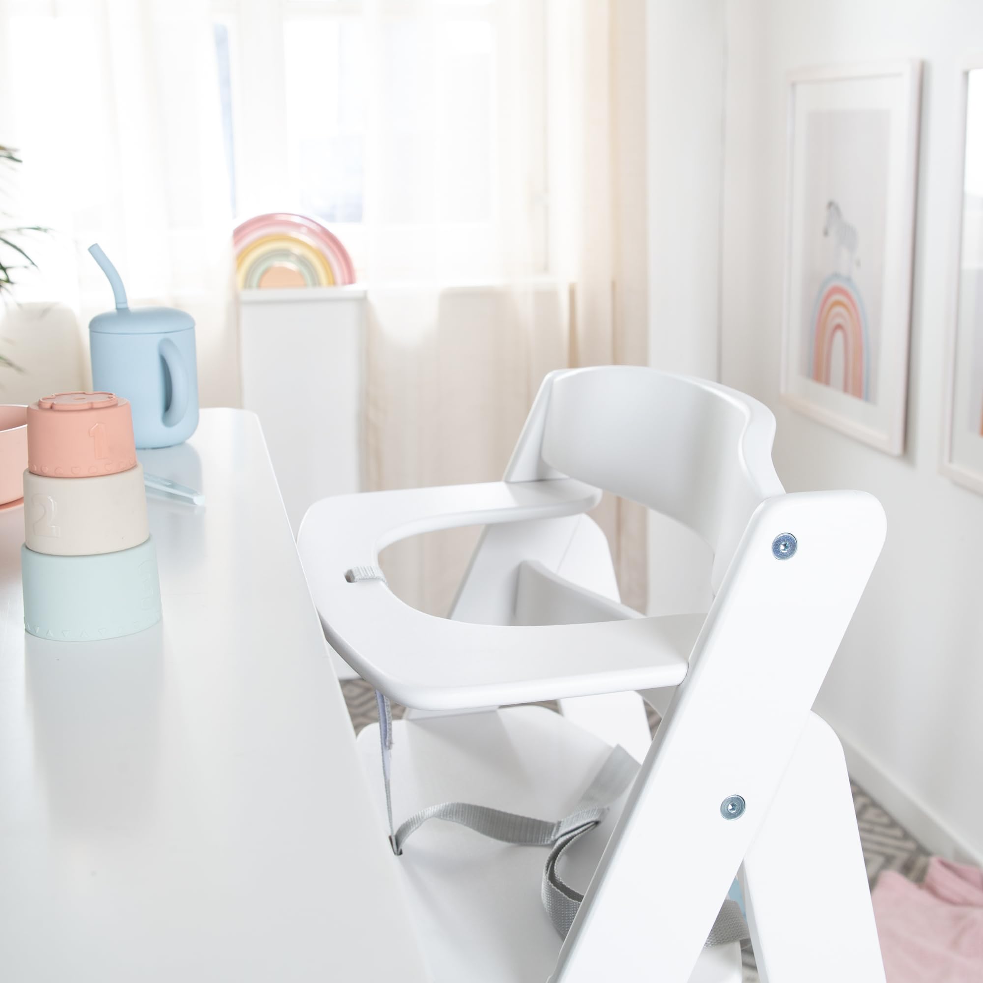 roba Babyhochstuhl Sit Up Click 'N' Flex - Rozwijające się krzesełko do karmienia z drewna - Regulowane krzesełko dla dzieci z pasem krokowym - Od 6. miesiąca do 70 kg - Biały