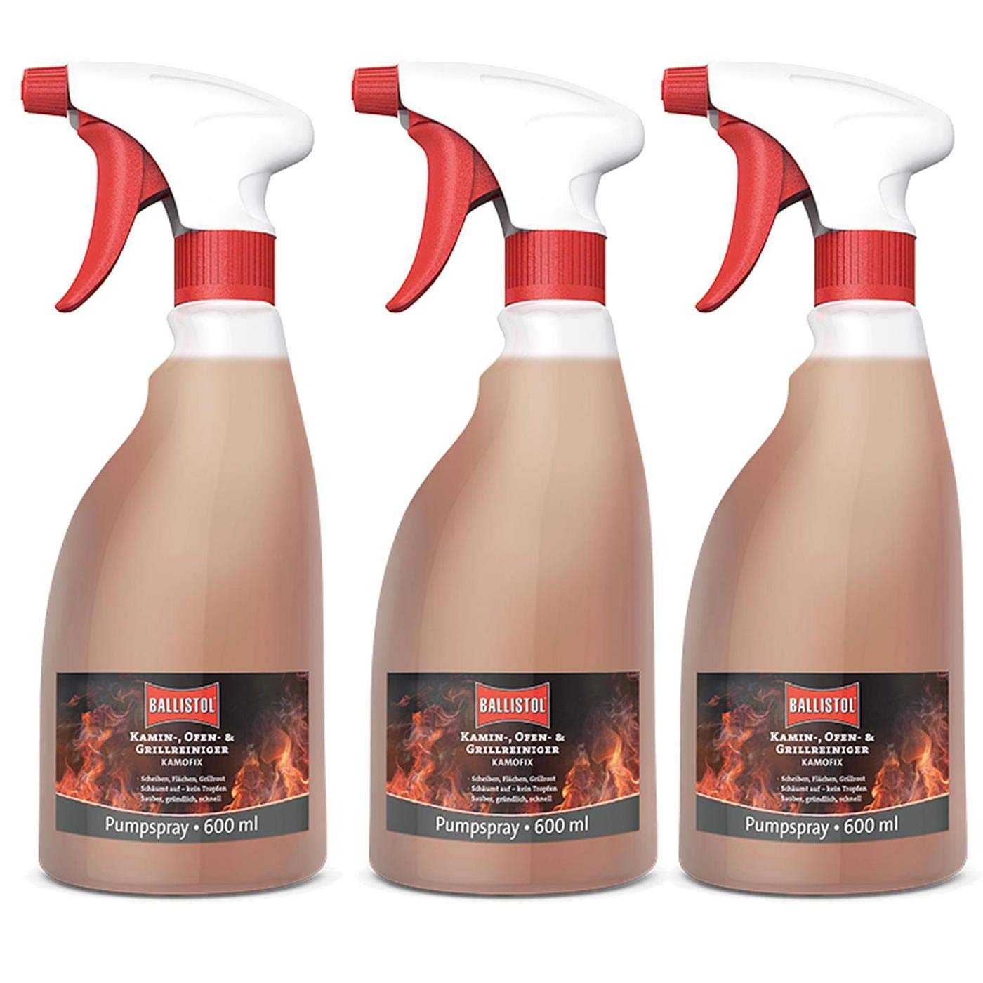 Klever Ballistol KamofIX - Detergente per camino, forno, grill, 3 x 600 ml