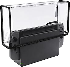 PlayVital Transparent Dust Cover for Nintendo Switch OLED, Waterproof Dust Guard for Nintendo Switch, Anti Scratch Dust Proof Cover Sleeve for Nintendo Switch & Switch OLED Charging Dock