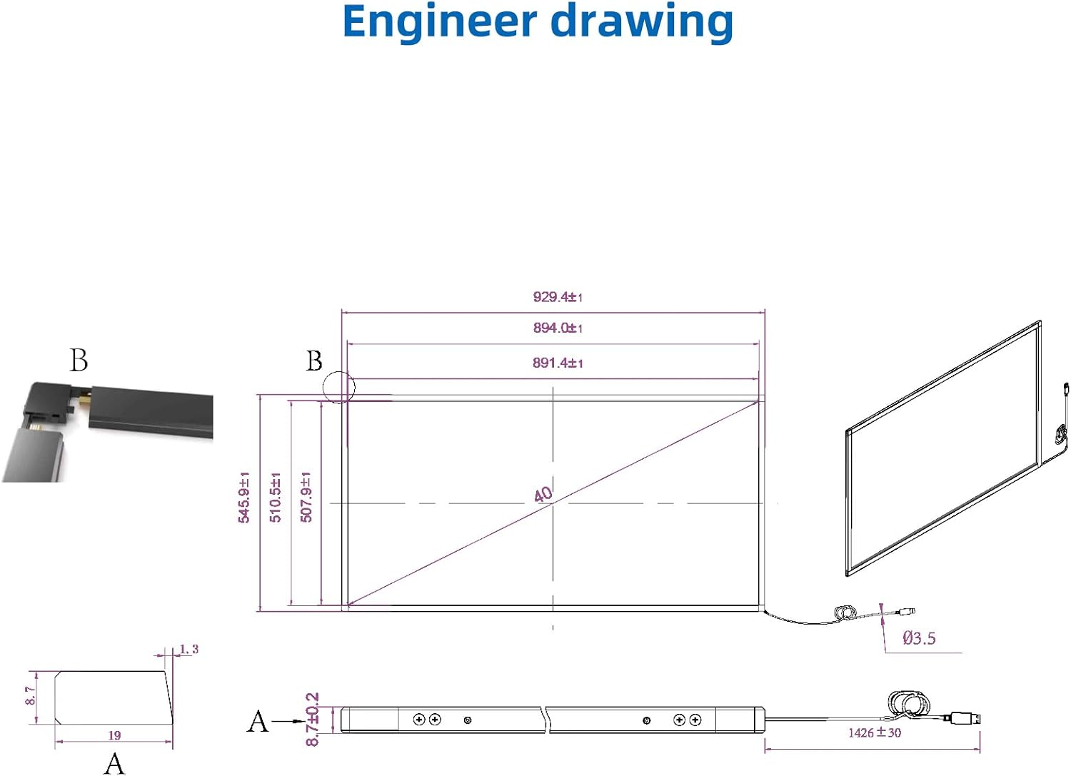 40 Inch Multi 10 Points IR Touch Screen Overlay,Infrared Touch Screen Frame Without Glass