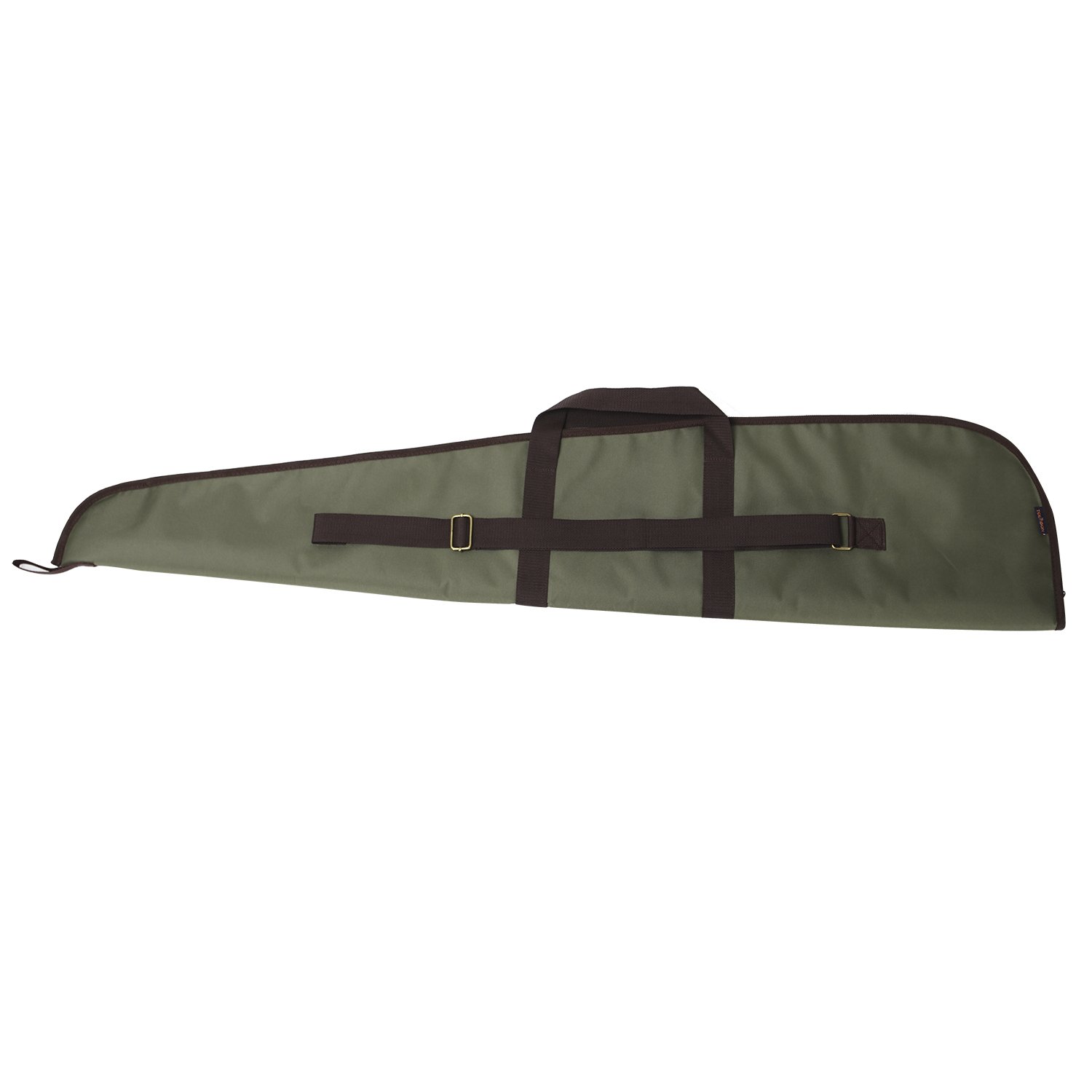 TOURBON Caza Escopeta Gun Rifle Bolsa de Almacenamiento con Correa de Hombro Ajustable - Verde con Brown Trim