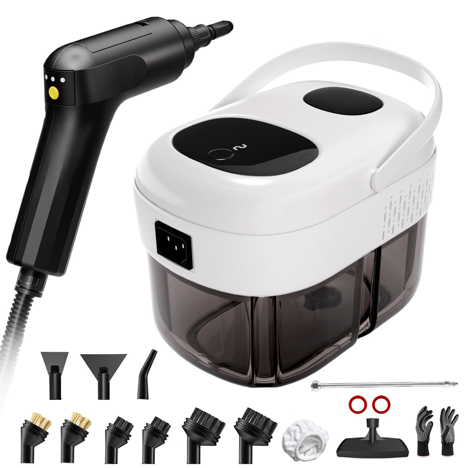 Vaporeta Limpieza Hogar, Calentamiento en 15 s, 3 Niveles Ajustables, Vaporeta de Mano con Depósito de 1,4 L, Limpiador a Vapor Potente para Coches, Suelos, Hogar, Cocina y Ventanas